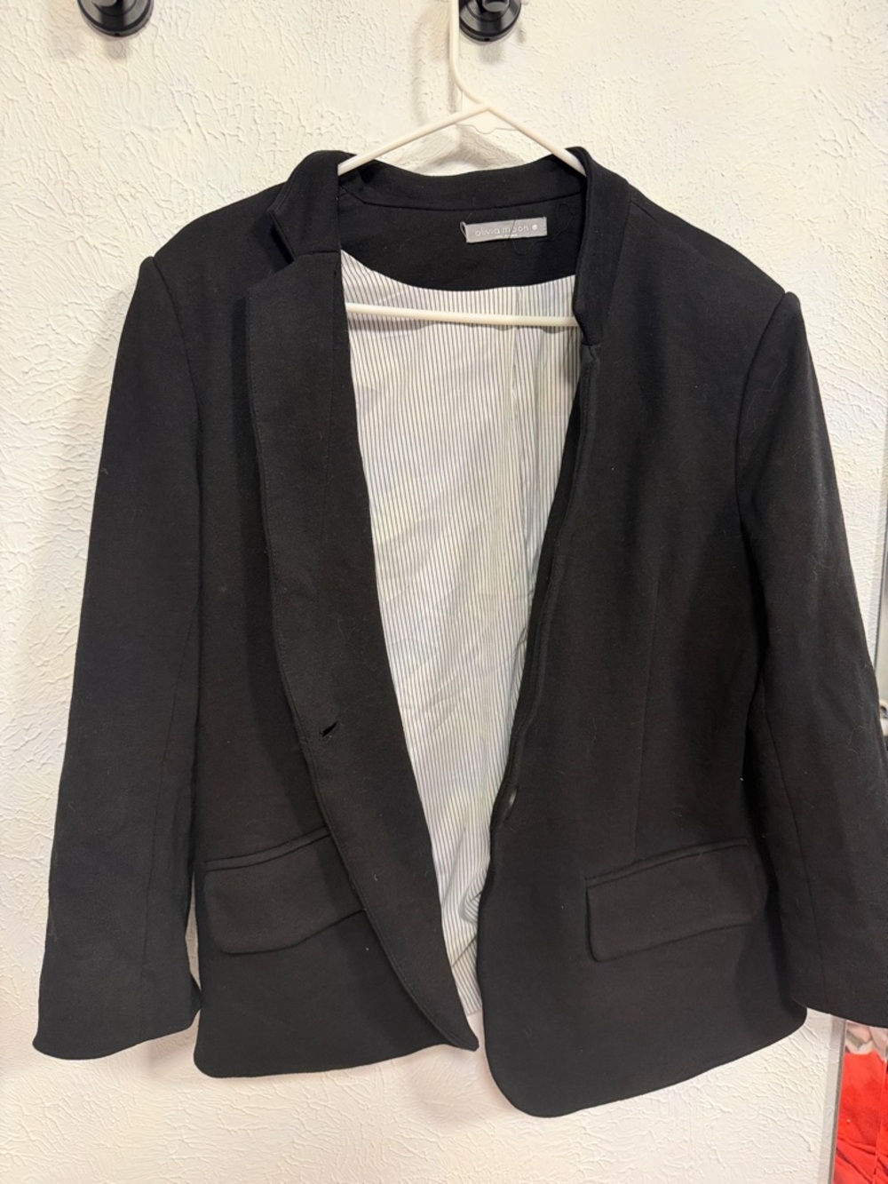 Olivia Moon Black Open-Front Women's Blazer